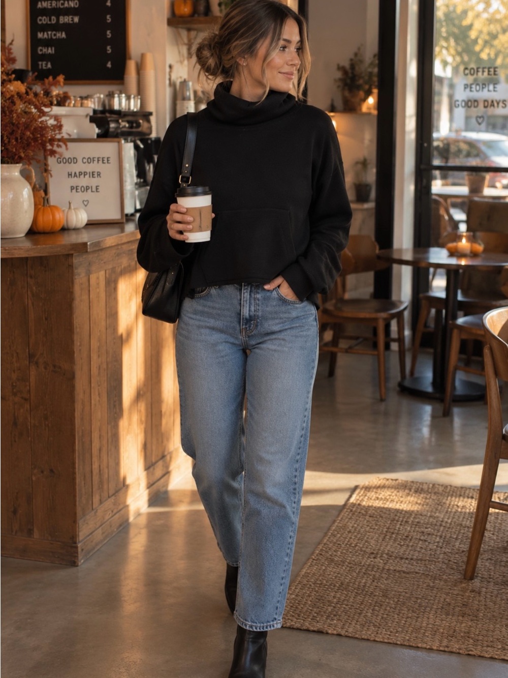 Banana Republic Black Cowl Neck Sweater